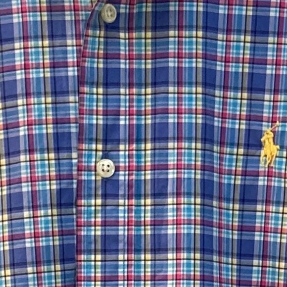 Ralph Lauren Multi Colored Plaid Long Sleeve Button Down Shirt Size Medium - Picture 4 of 5